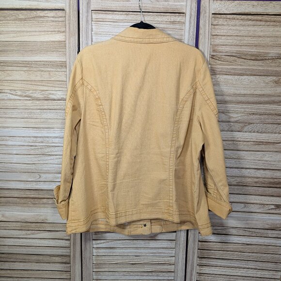 CJ Banks Yellow Denim Jacket Size 2X - Picture 10 of 11